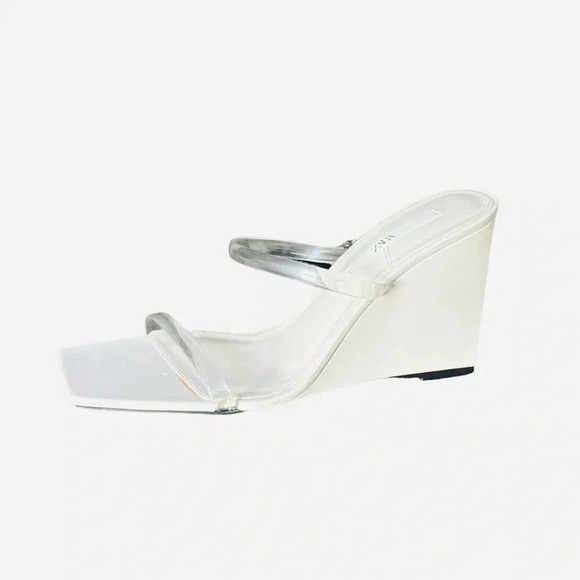 ZARA | Women’s White Two Clear Straps Wedges Size 41 (EU) - Picture 3 of 7